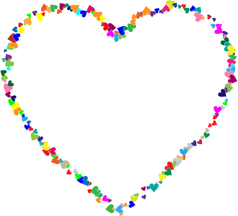 Colorful Hearts Frame