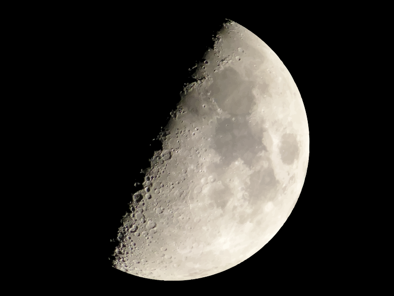 Half-moon at night