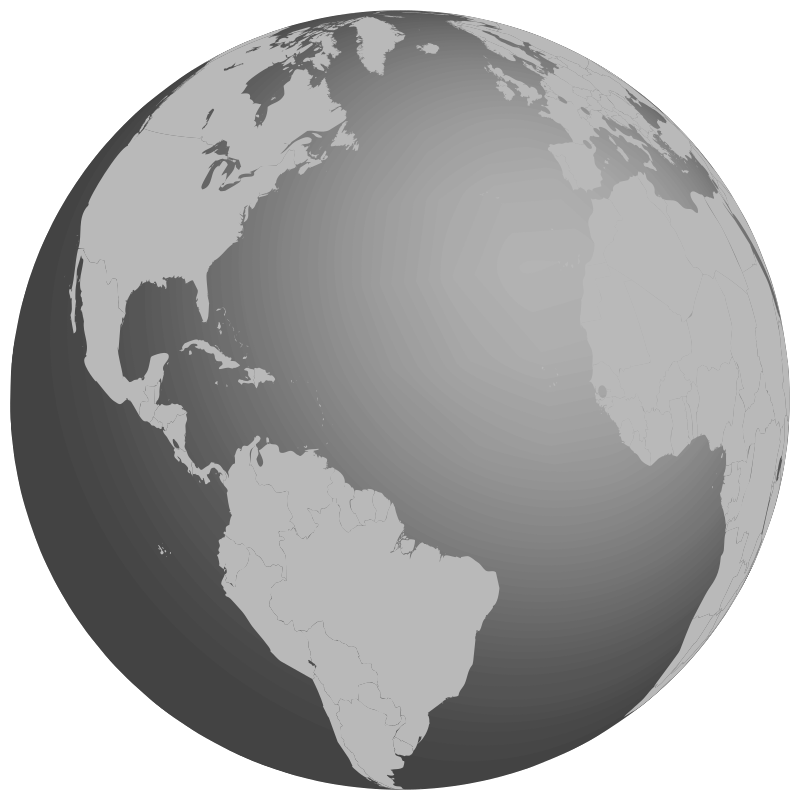 Grayscale Earth Globe