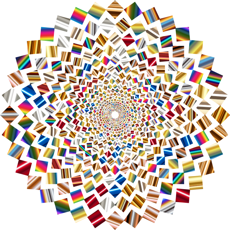 Psychedelic Colorful Concentric Squares Vortex