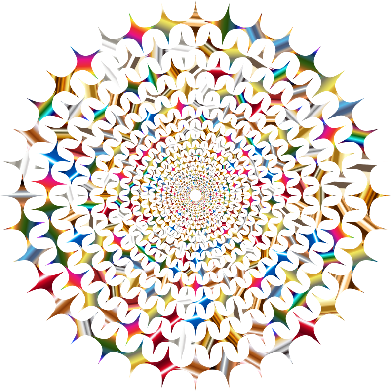 Psychedelic Colorful Concentric Stars Vortex