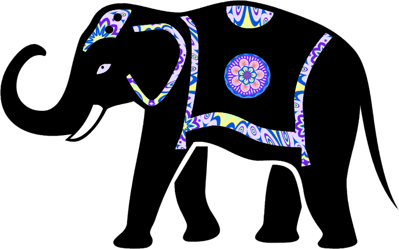 Ornamented Elephant Silhouette