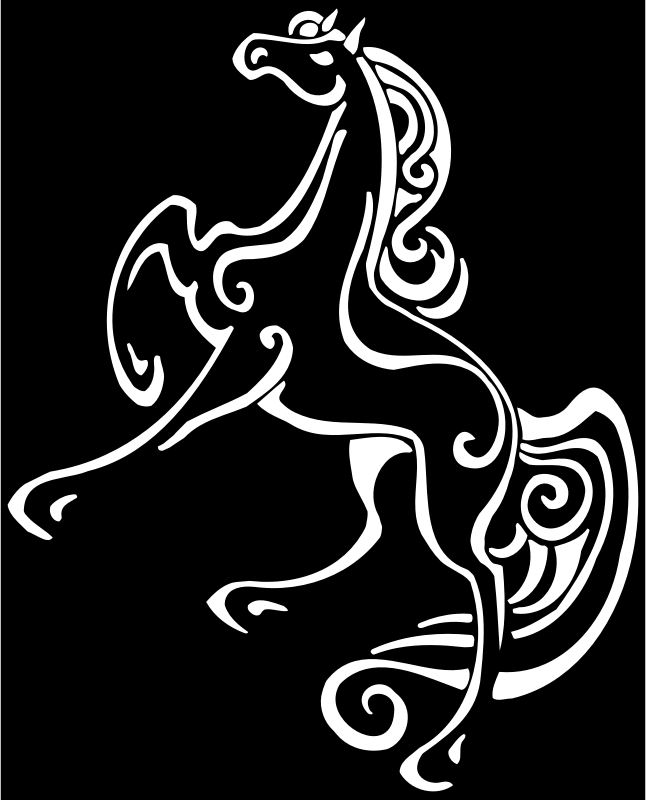 Jumping Horse Line Art Negative