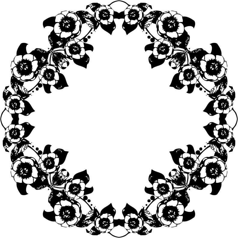 Vintage Black And White Floral Design