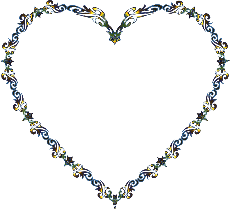 Colorful Fancy Decorative Line Art Heart 3