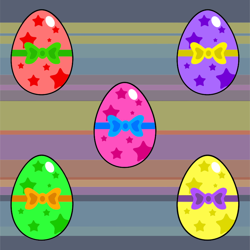 Colorful Decorated Easter Eggs