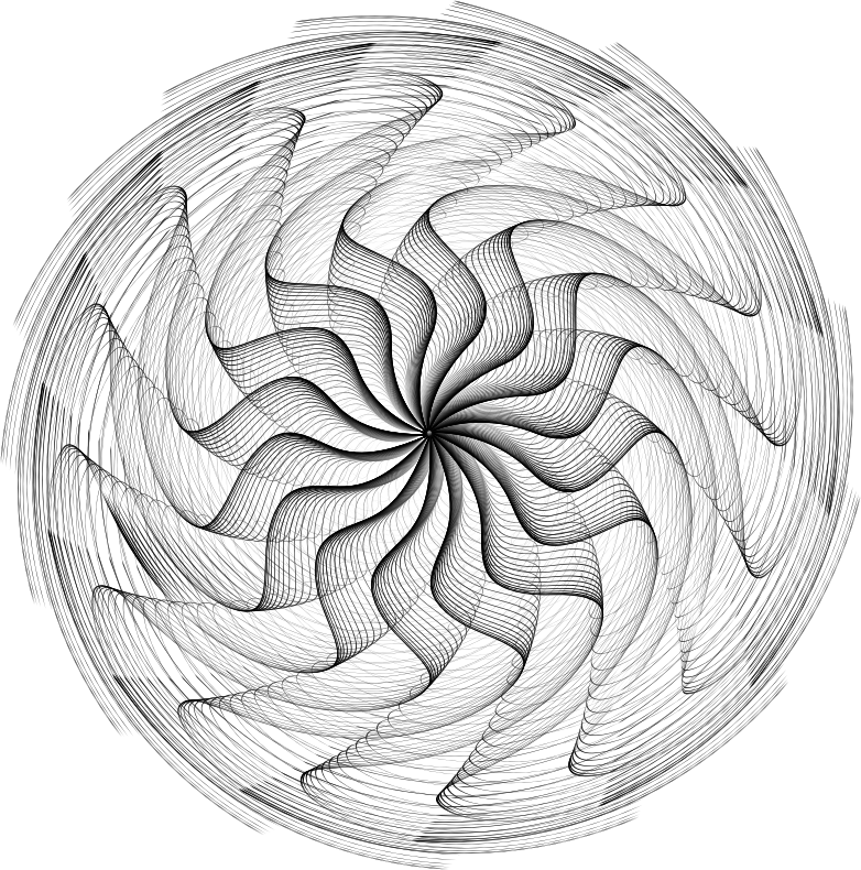 Wavy Vortex Line Art