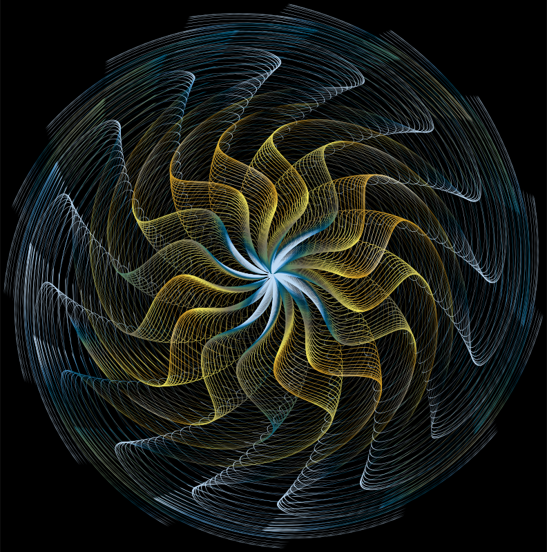 Colorful Wavy Vortex Line Art 3