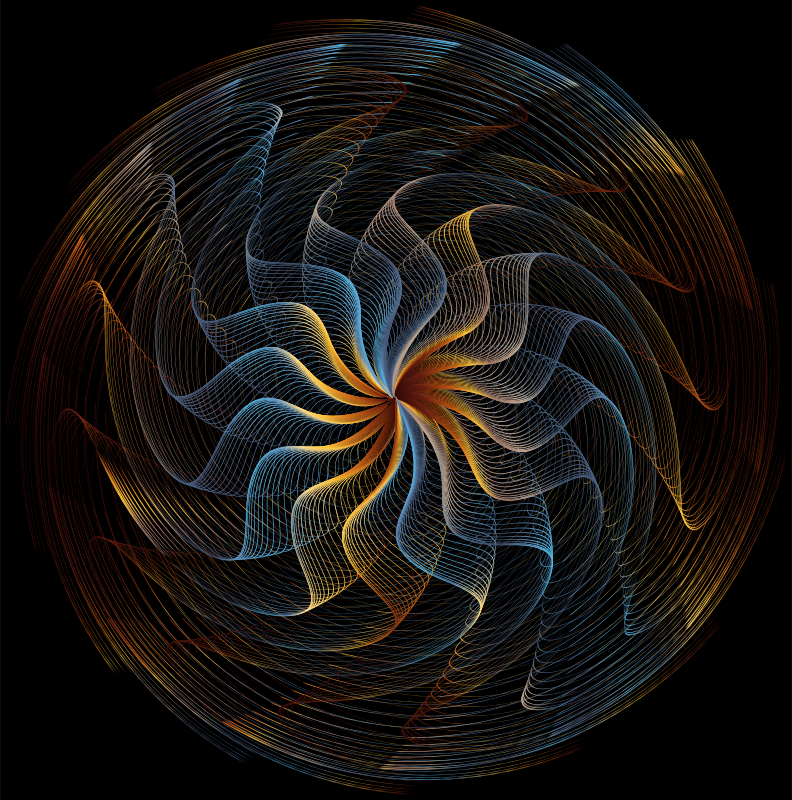 Colorful Wavy Vortex Line Art 6