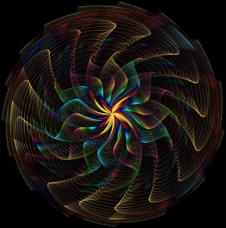 Colorful Wavy Vortex Line Art 8