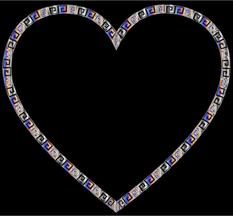 Colorful Greek Border Heart 5