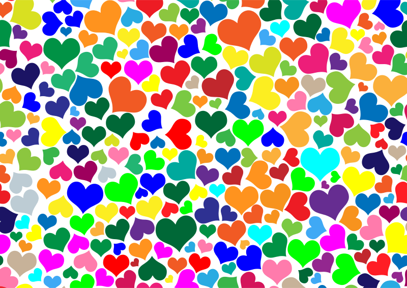 Colorful Hearts Background