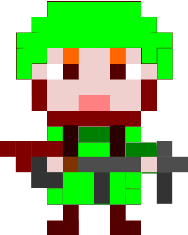 Pixel Art Soldier Male Rifle