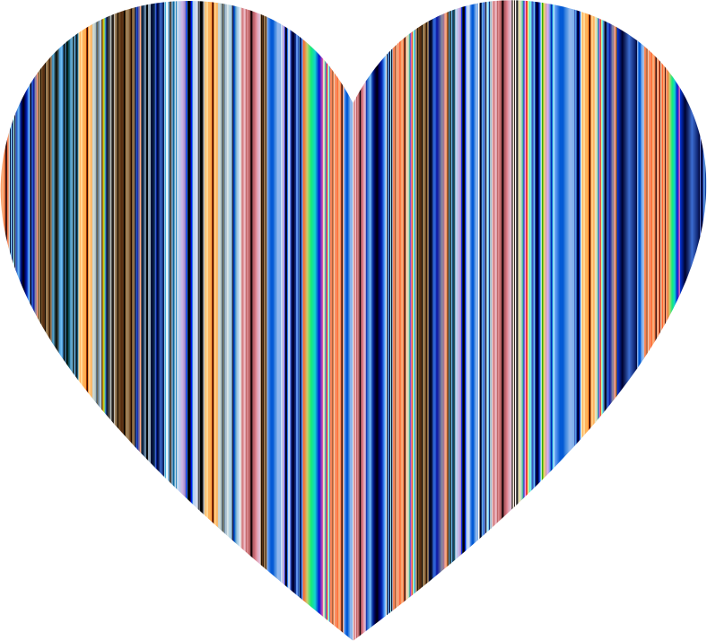 Colorful Striped Heart