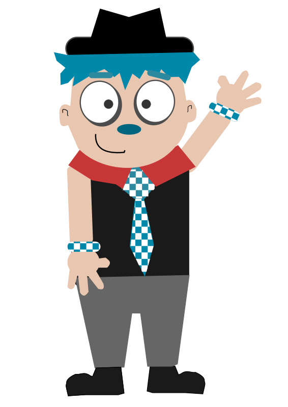 Cartoon blue hair guy - Openclipart