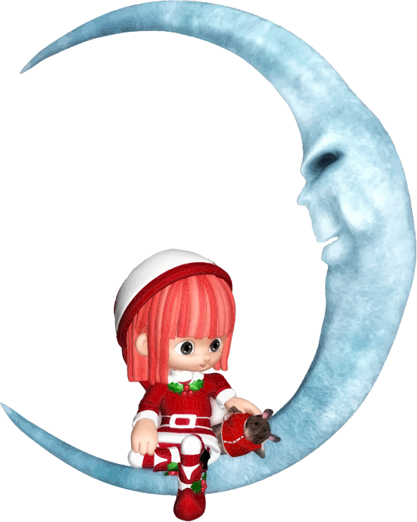 Elf Sitting On Crescent Moon