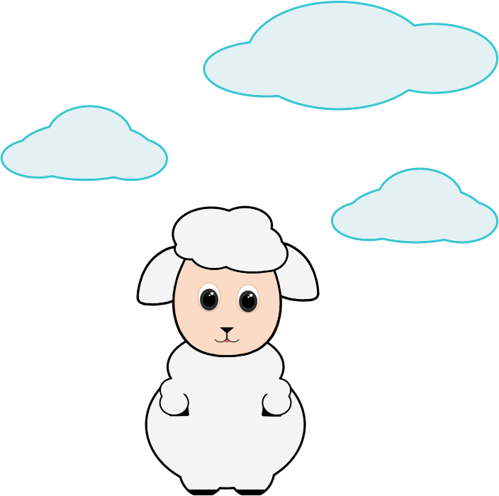 Cute Lamb In The Clouds