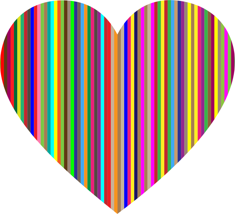 Colorful Vertical Striped Heart