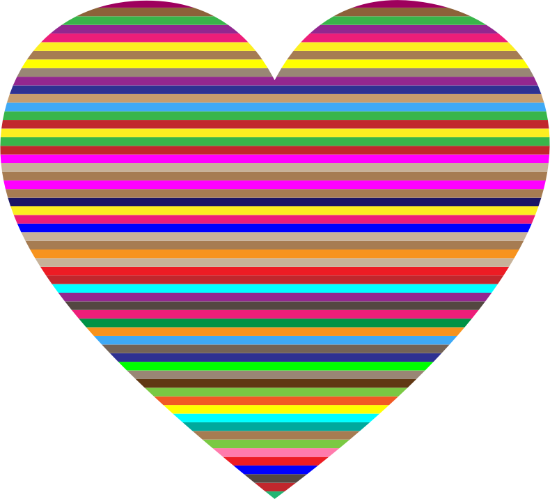 Colorful Horizontal Striped Heart