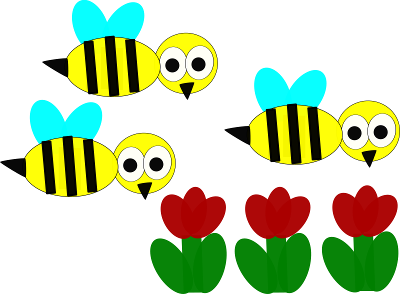 flowers and bees