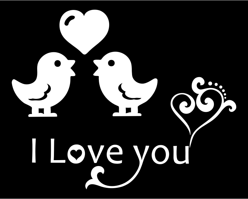 I Love You Typography Black And White
