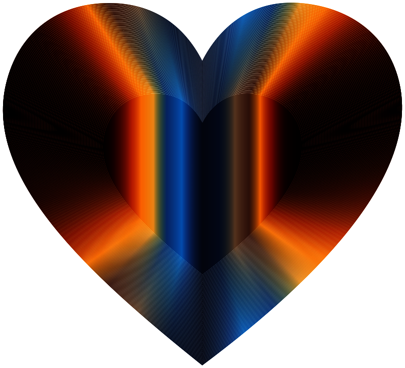 Colorful Refraction Heart Dark