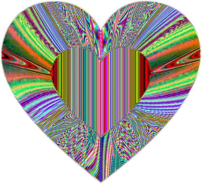 Colorful Refraction Heart Psychedelic