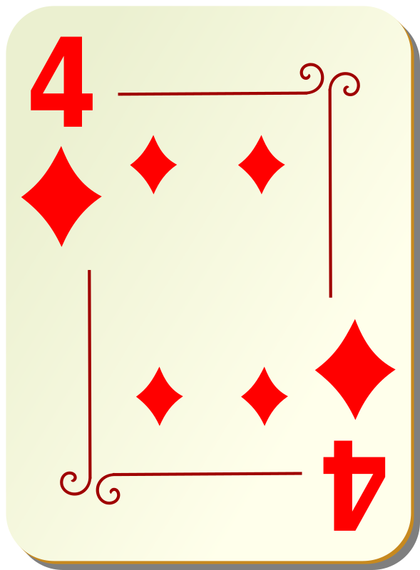 Ornamental deck: 4 of diamonds