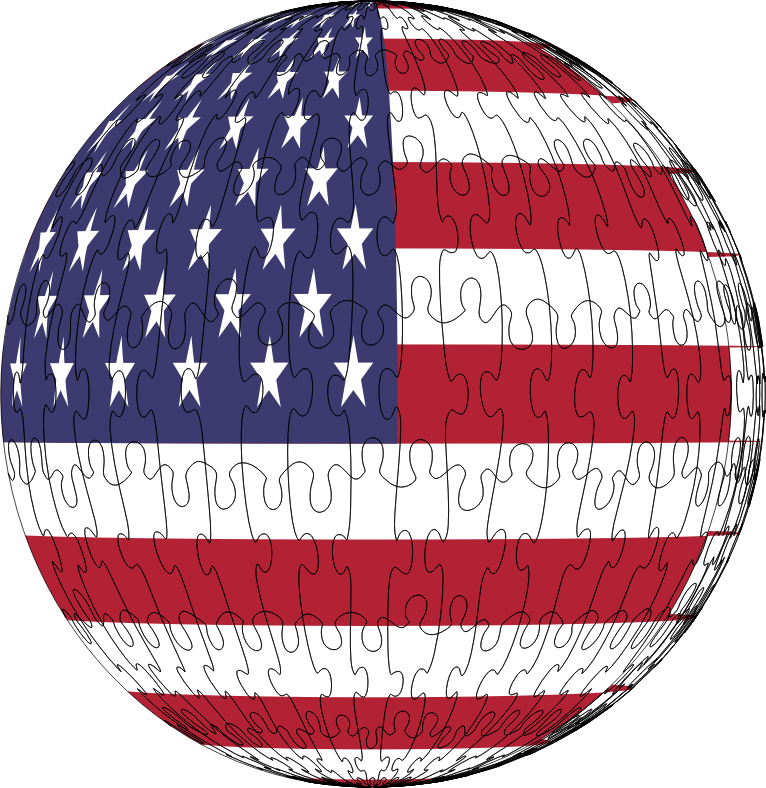 America Flag Sphere Jigsaw Puzzle