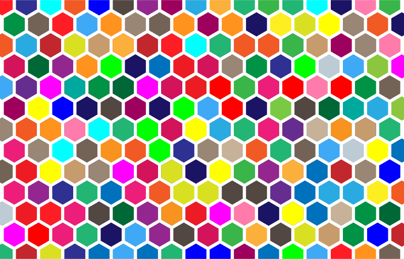 Colorful Hex Grid Pattern 2