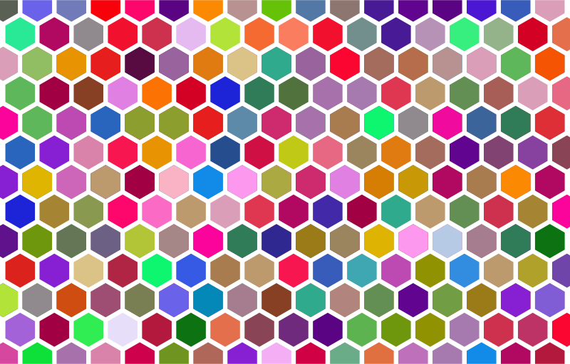 Colorful Hex Grid Pattern 3