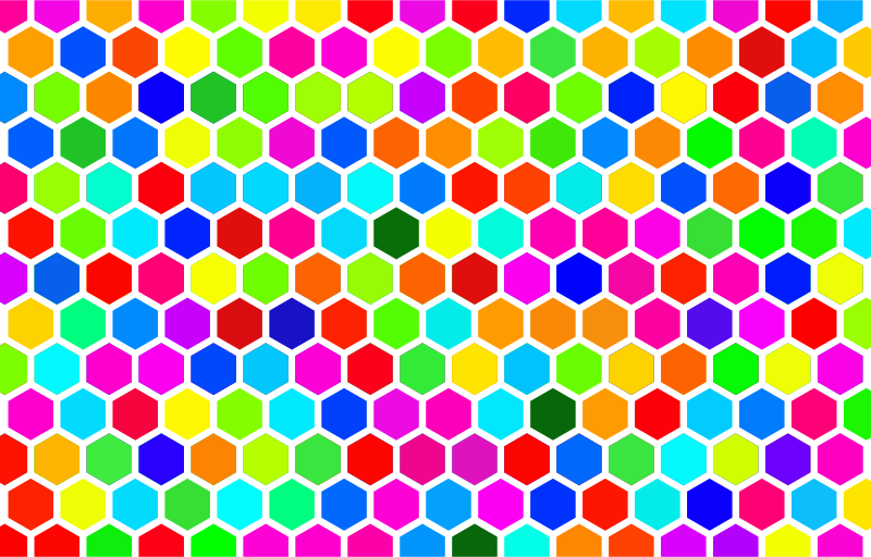 Colorful Hex Grid Pattern 4