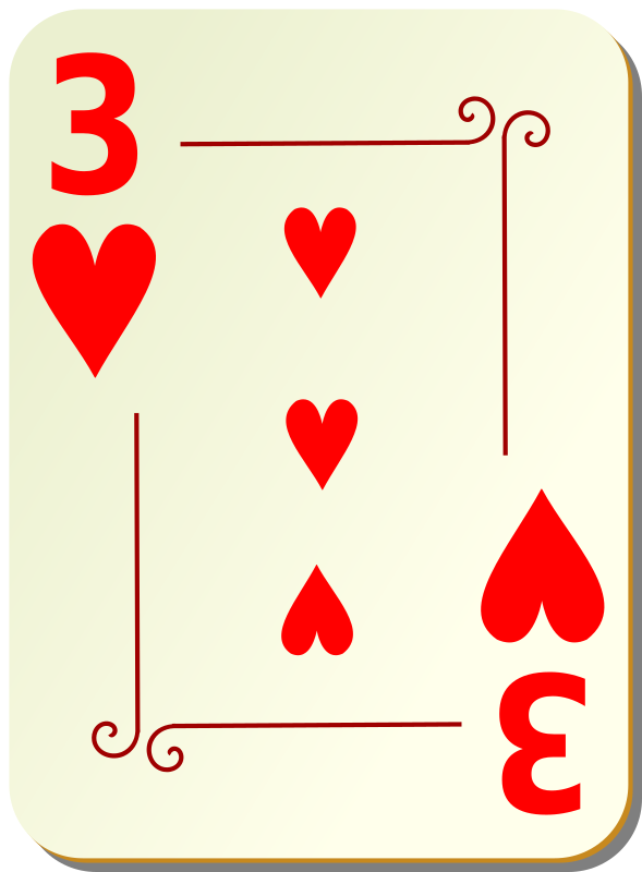 Ornamental deck: 3 of hearts