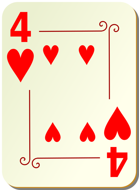 Ornamental deck: 4 of hearts