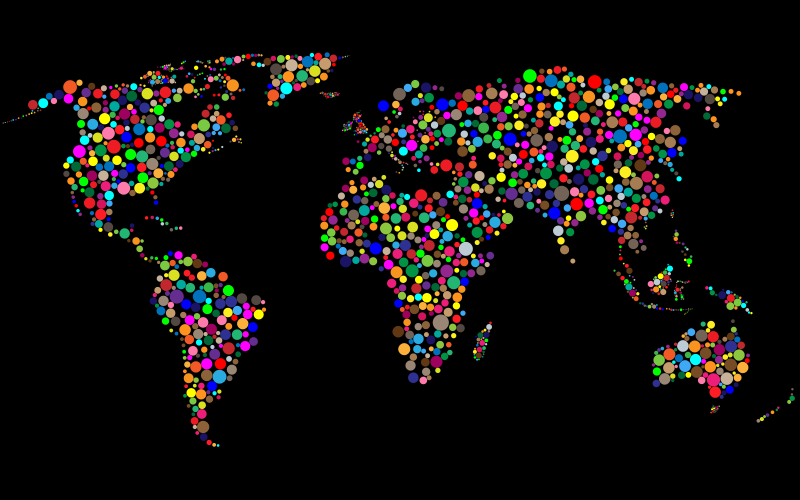 Colorful Circles World Map With Background 5
