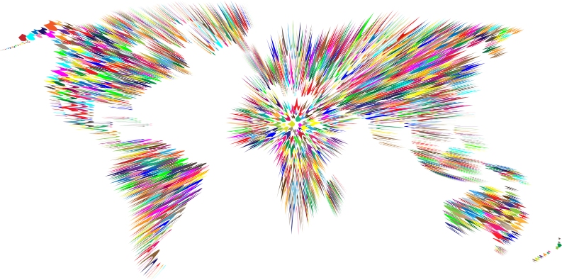 Colorful Zoom Motion Blur World Map