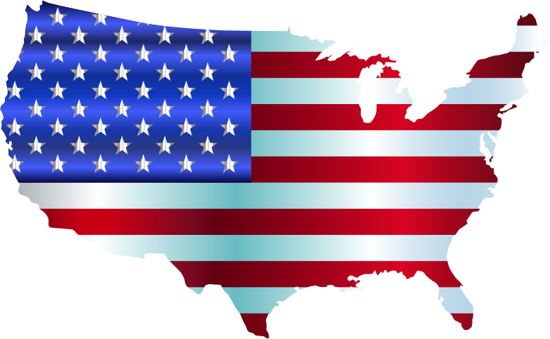 America Flag Map Enhanced