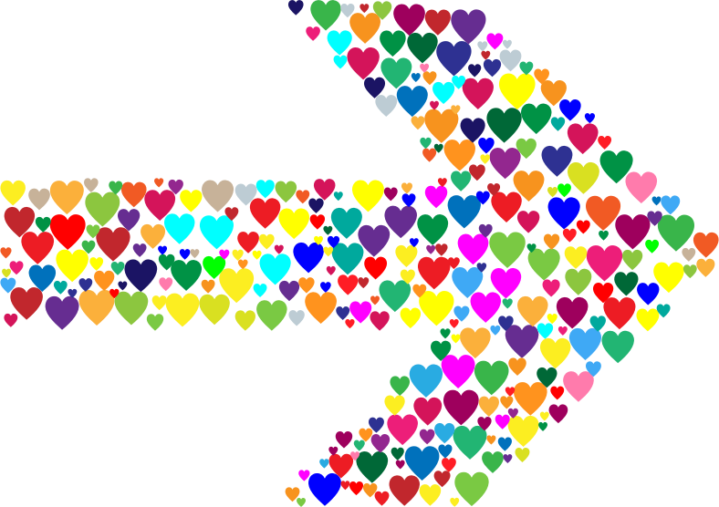 Colorful Hearts Arrow