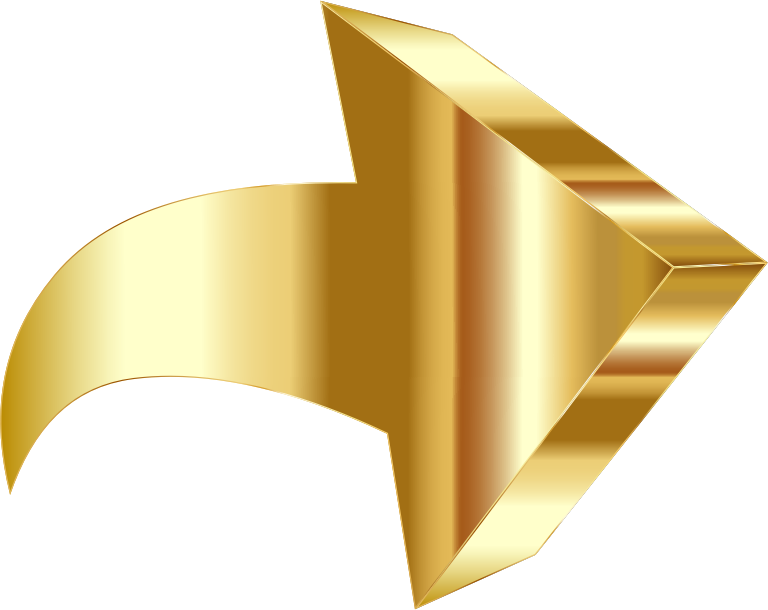 Sparkling Gold 3D Arrow