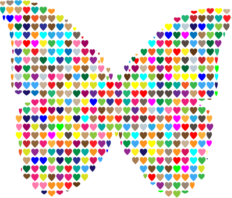 Colorful Hearts Butterfly