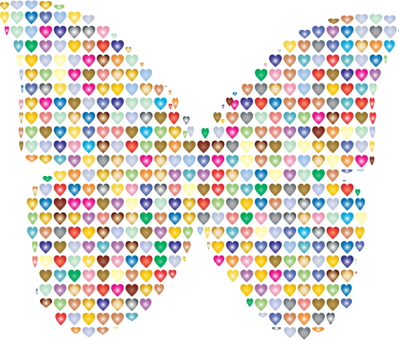 Colorful Hearts Butterfly 2