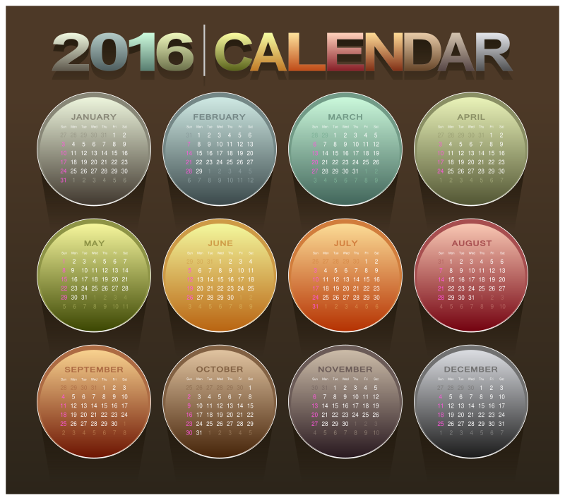 Calendar 2016 Openclipart