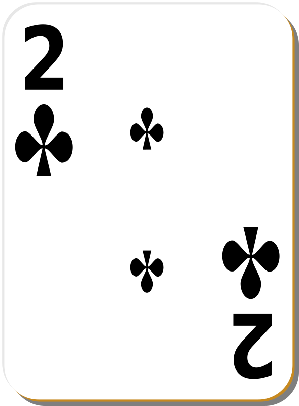 White deck: 2 of clubs