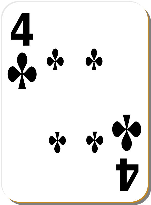 White deck: 4 of clubs