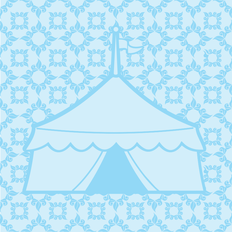 Blue Patterned Circus Tent