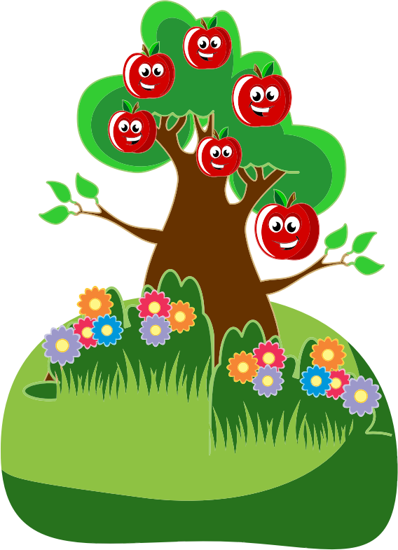 Anthropomorphic Happy Apples Tree