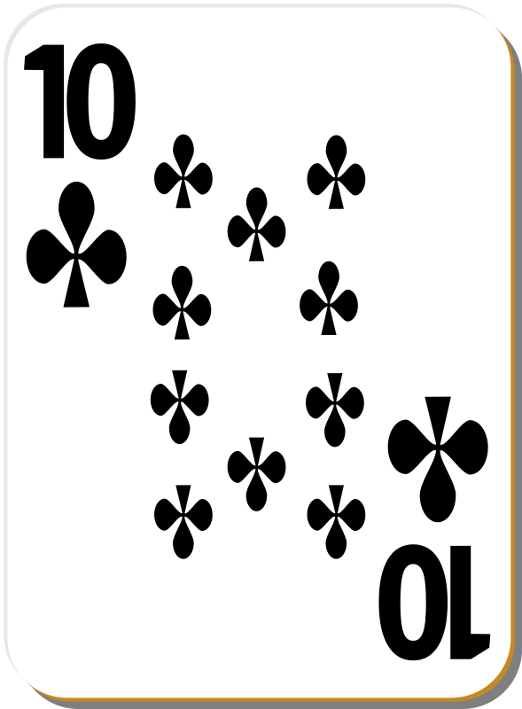 White deck: 10 of clubs