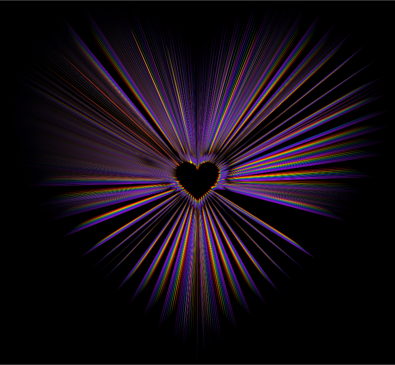 Heart Burst With Black Background