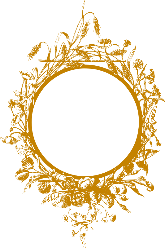 Flowery frame 2 (golden)