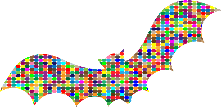 Colorful Bat Mosaic